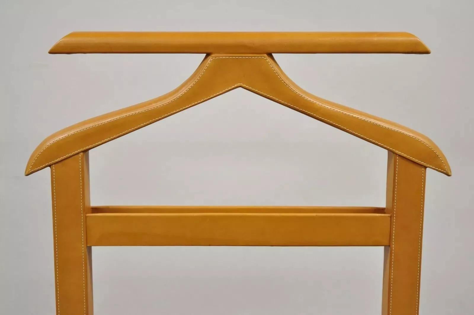 Unknown Modern Saddle Leather Italian Gentleman's Clothing Valet Suit Butler Stand For Sale