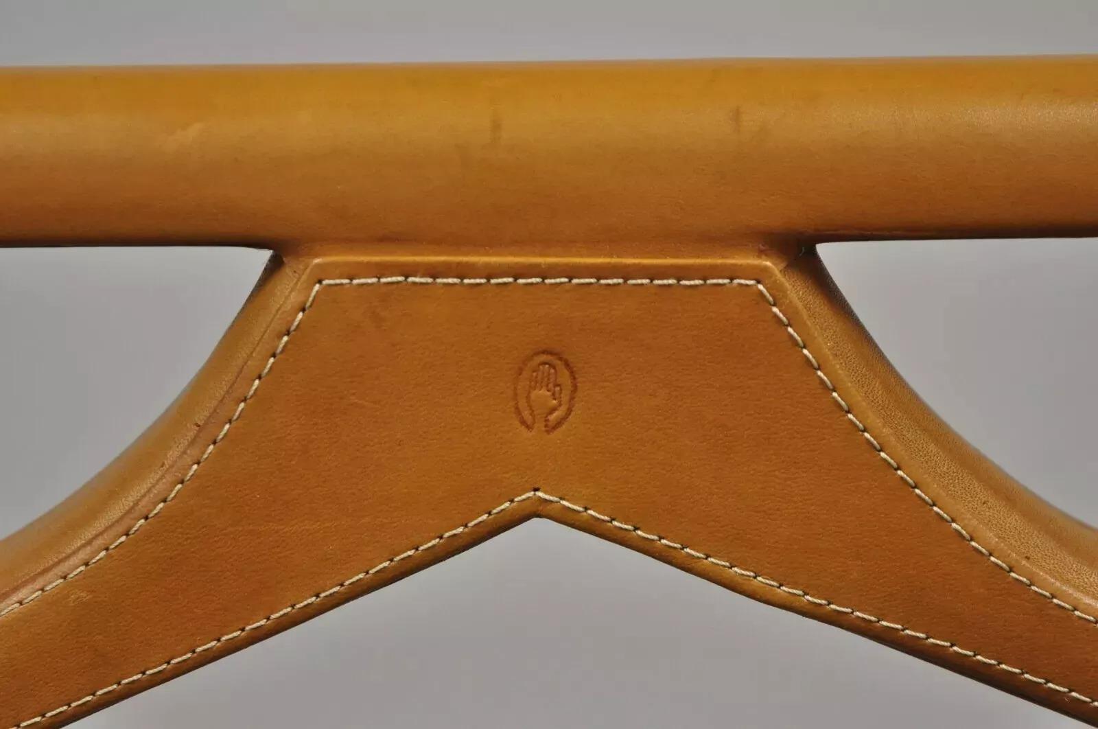 Modern Saddle Leather Italian Gentleman's Clothing Valet Suit Butler Stand For Sale 1