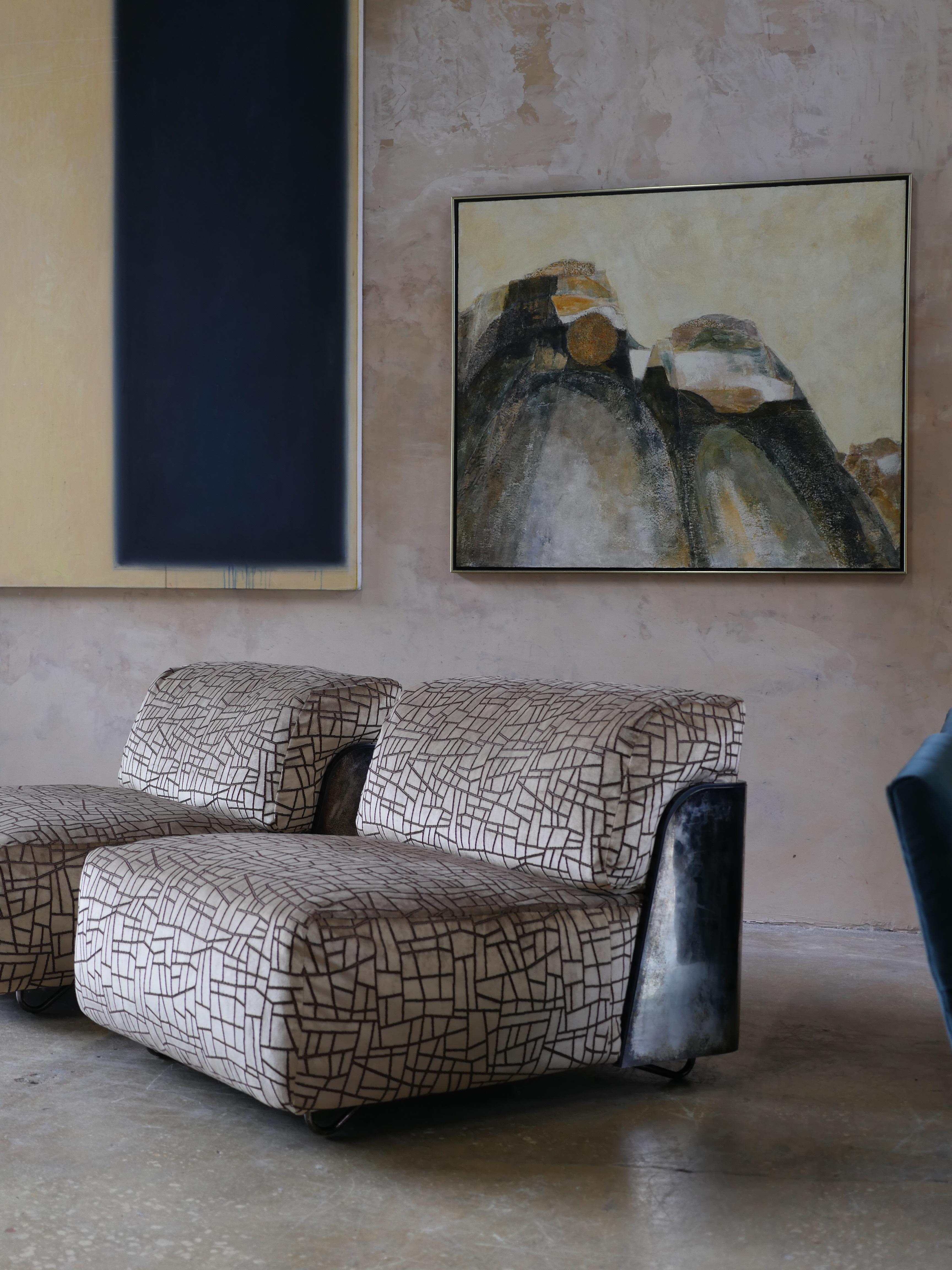 Moderne Fauteuil de salon moderne Saint-Germain du designer italien Gio Pagani, lot de 2 en vente