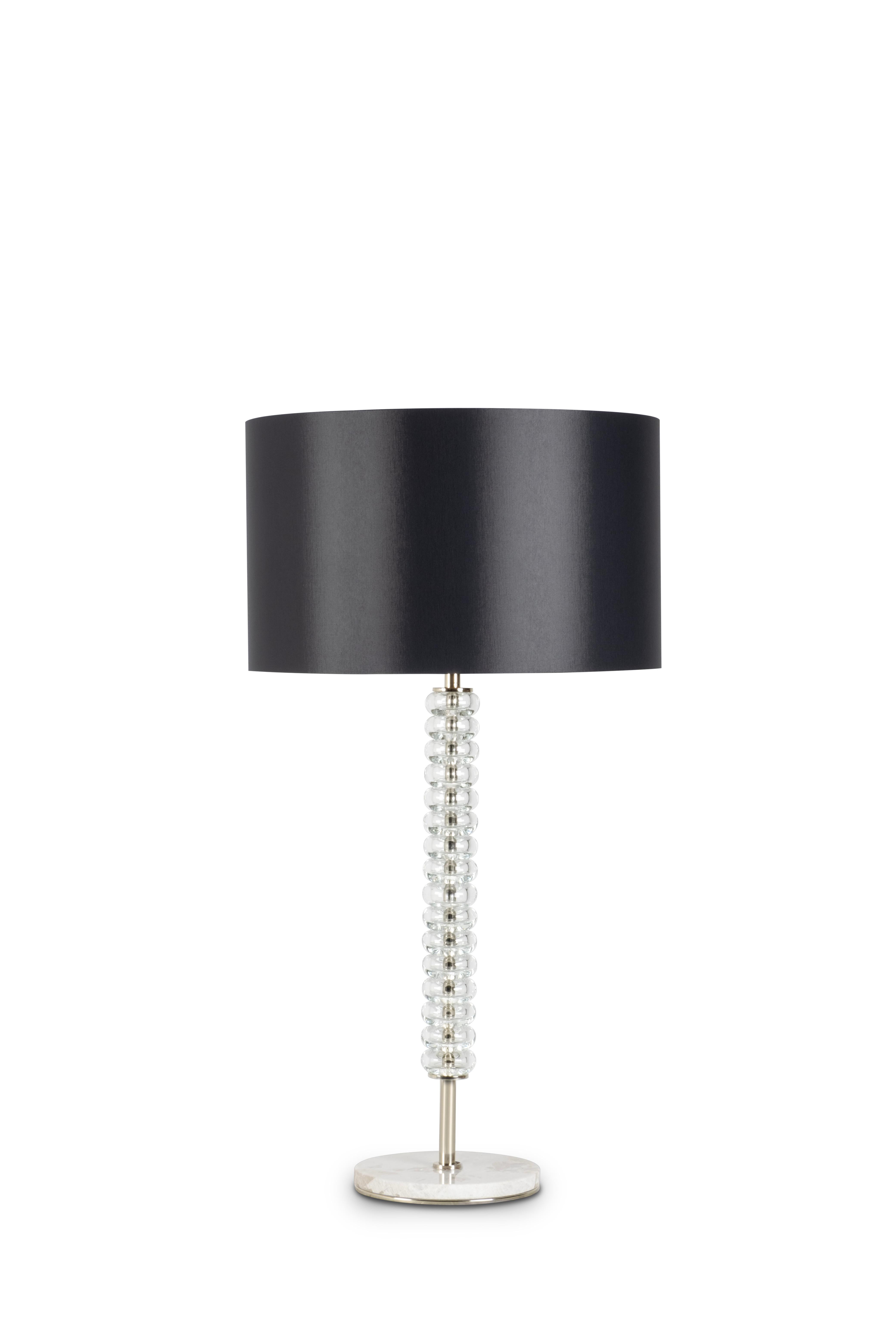Saldanha Table Lamp, Modern Collection, Handcrafted in Portugal - Europe by GF Modern.

A luxurious table lamp, Saldanha creates the subliminal ambiance for exceptional living. The clear-glass spheres harmonize the wonderful contrast between the