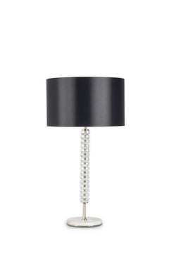 Modern Saldanha Table Lamp SET/2, Marble Base, Black Shade, Handmade in Portugal