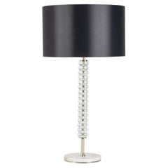 Modern Saldanha Table Lamp SET/2, Marble Base, Black Shade, Handmade in Portugal