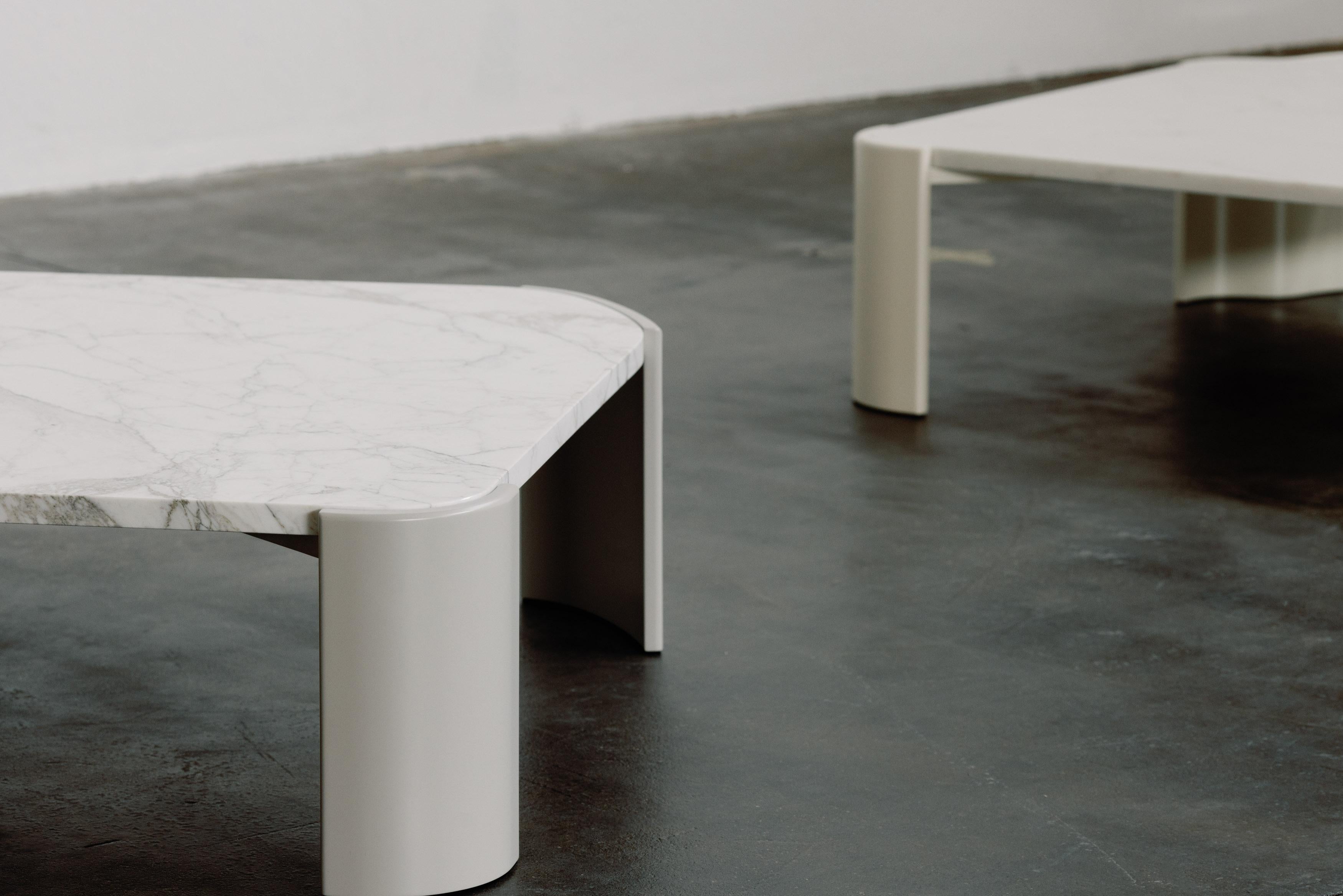 Modern Salemas Coffee Tables Dover White Marble Handmade Portugal by Greenapple For Sale 2