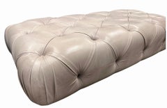 Modern Sally Sirkin Lewis for J Robert Scott Long Leather Poof Ottoman Bench