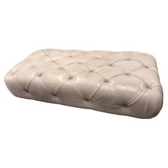 Modern Sally Sirkin Lewis for J Robert Scott Long Leather Poof Ottoman Bench