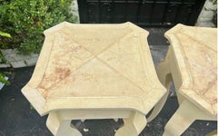 Modern Sally Sirkin Lewis for J. Robert Scott Shagreen Side Tables - a Pair