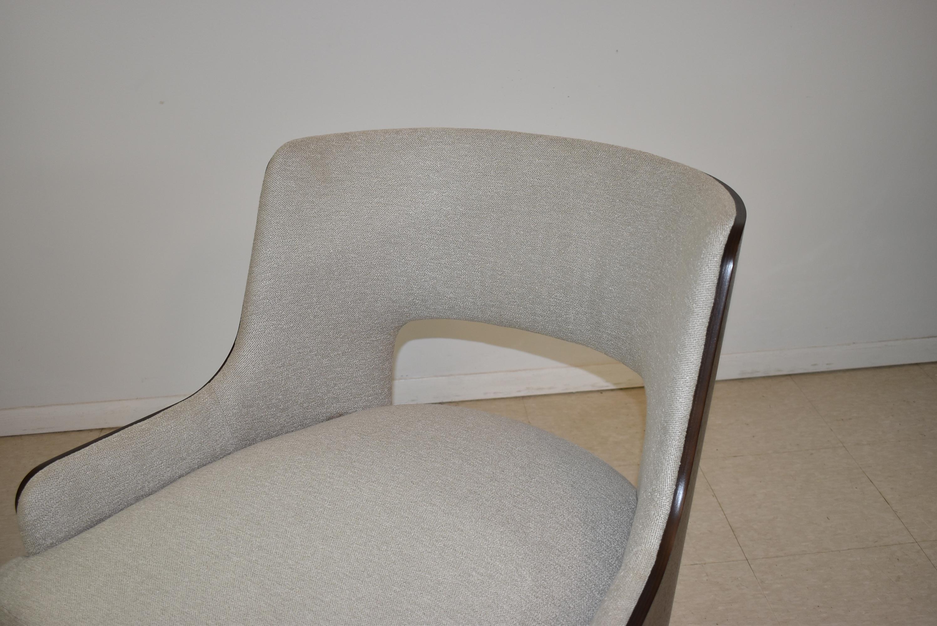 North American Modern Salon Lounge Chair Open Back H B F Barbara Barry