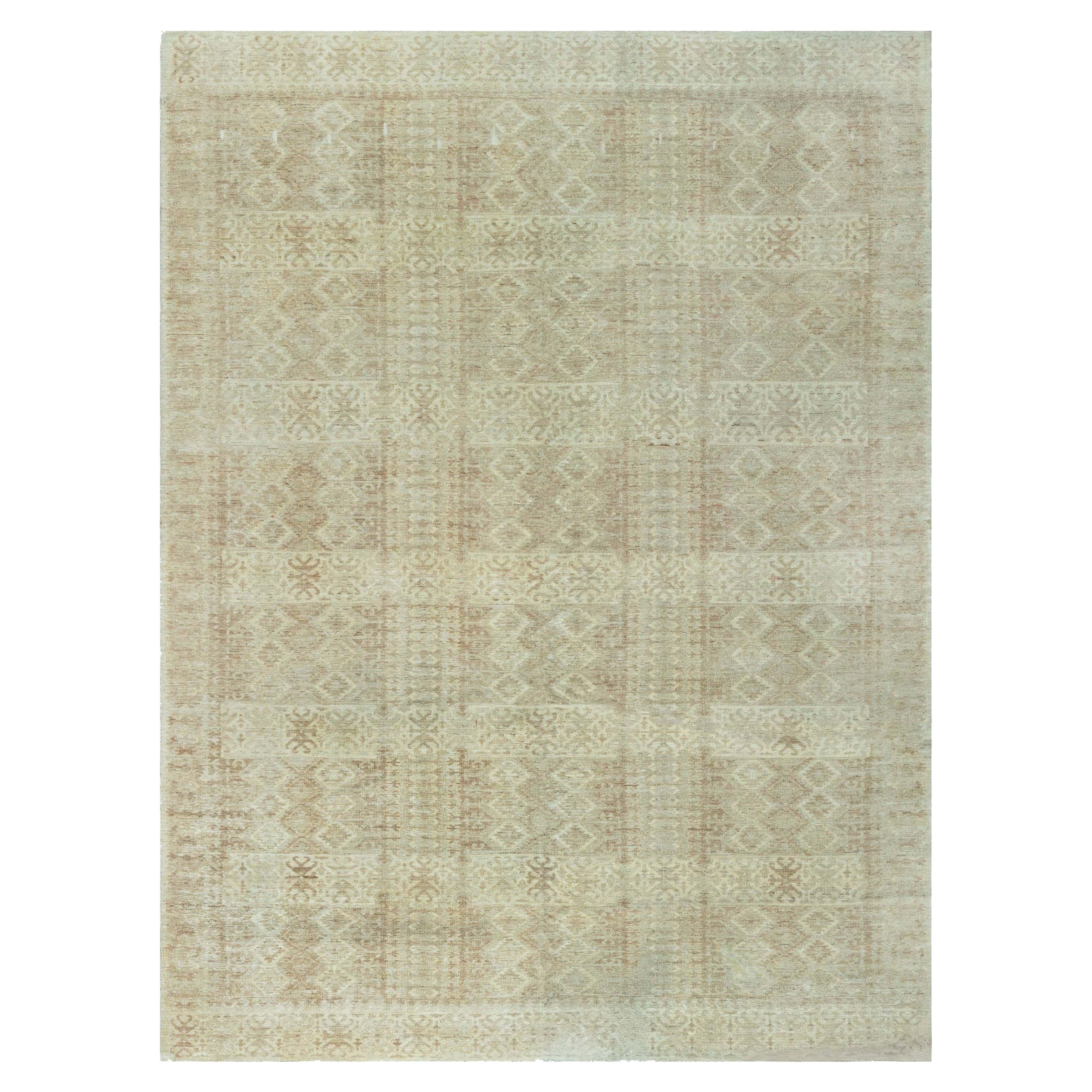 Alfombra moderna geométrica Samarcanda hecha a mano por Doris Leslie Blau en venta