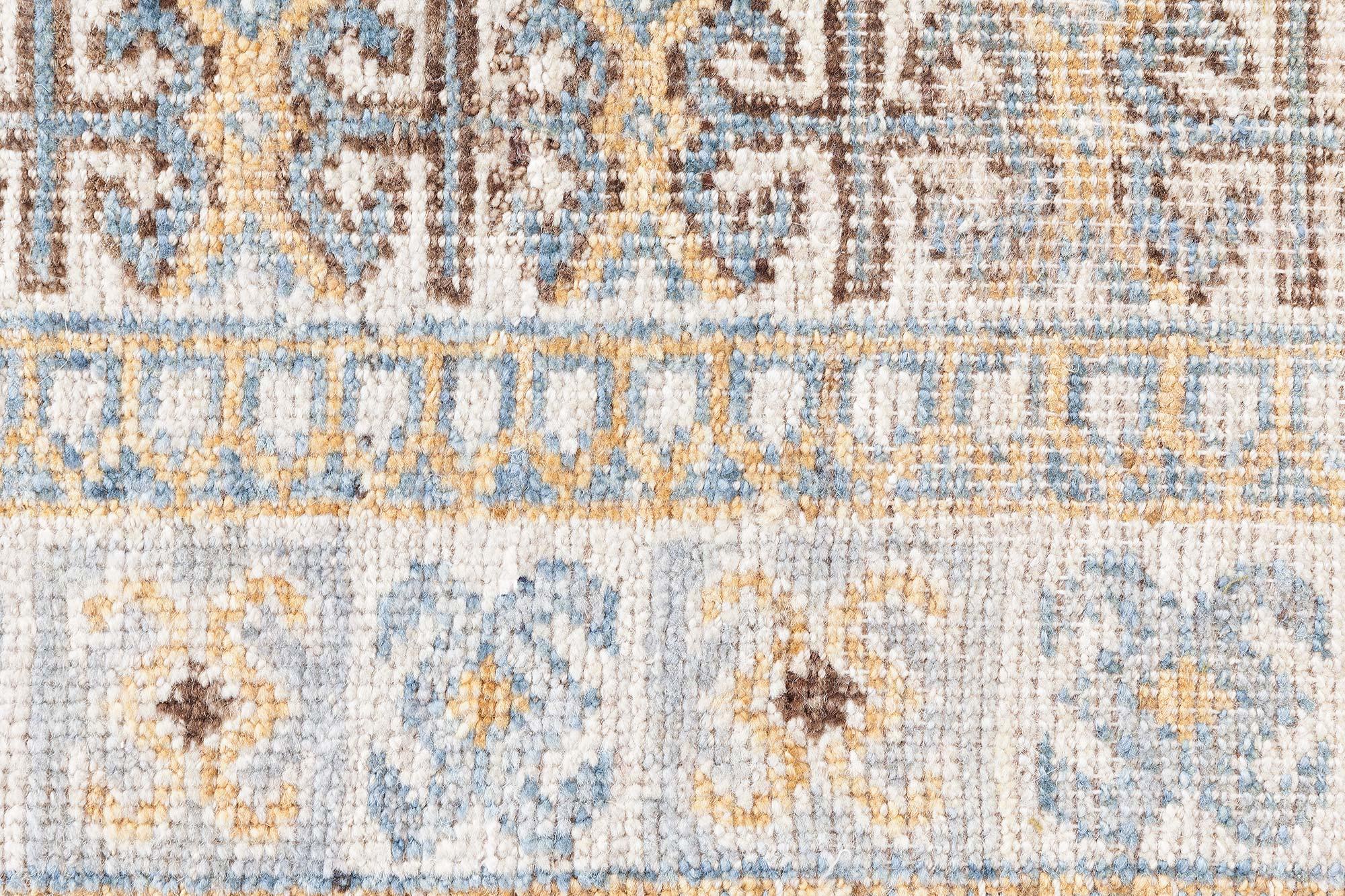 Moderner Samarkand-Teppich Doris Leslie Blau (Ostturkestanisch) im Angebot