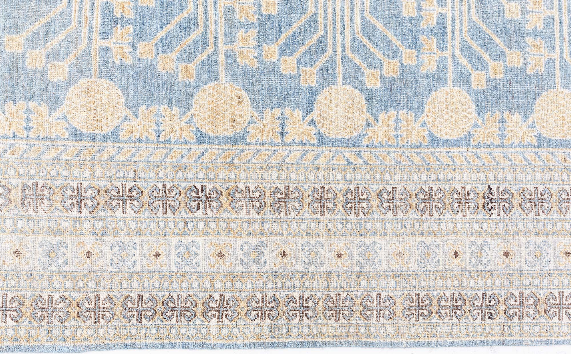 Moderner Samarkand-Teppich Doris Leslie Blau (Ostturkestanisch) im Angebot