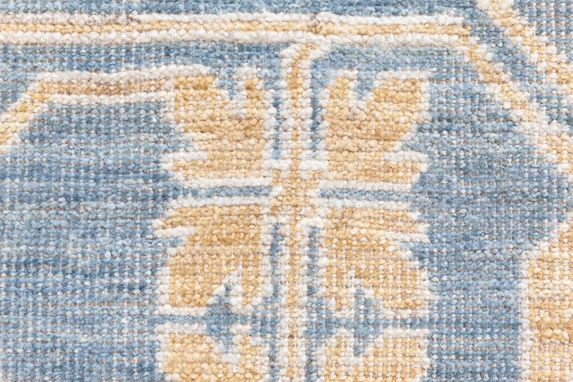 Moderner Samarkand-Teppich Doris Leslie Blau (Wolle) im Angebot