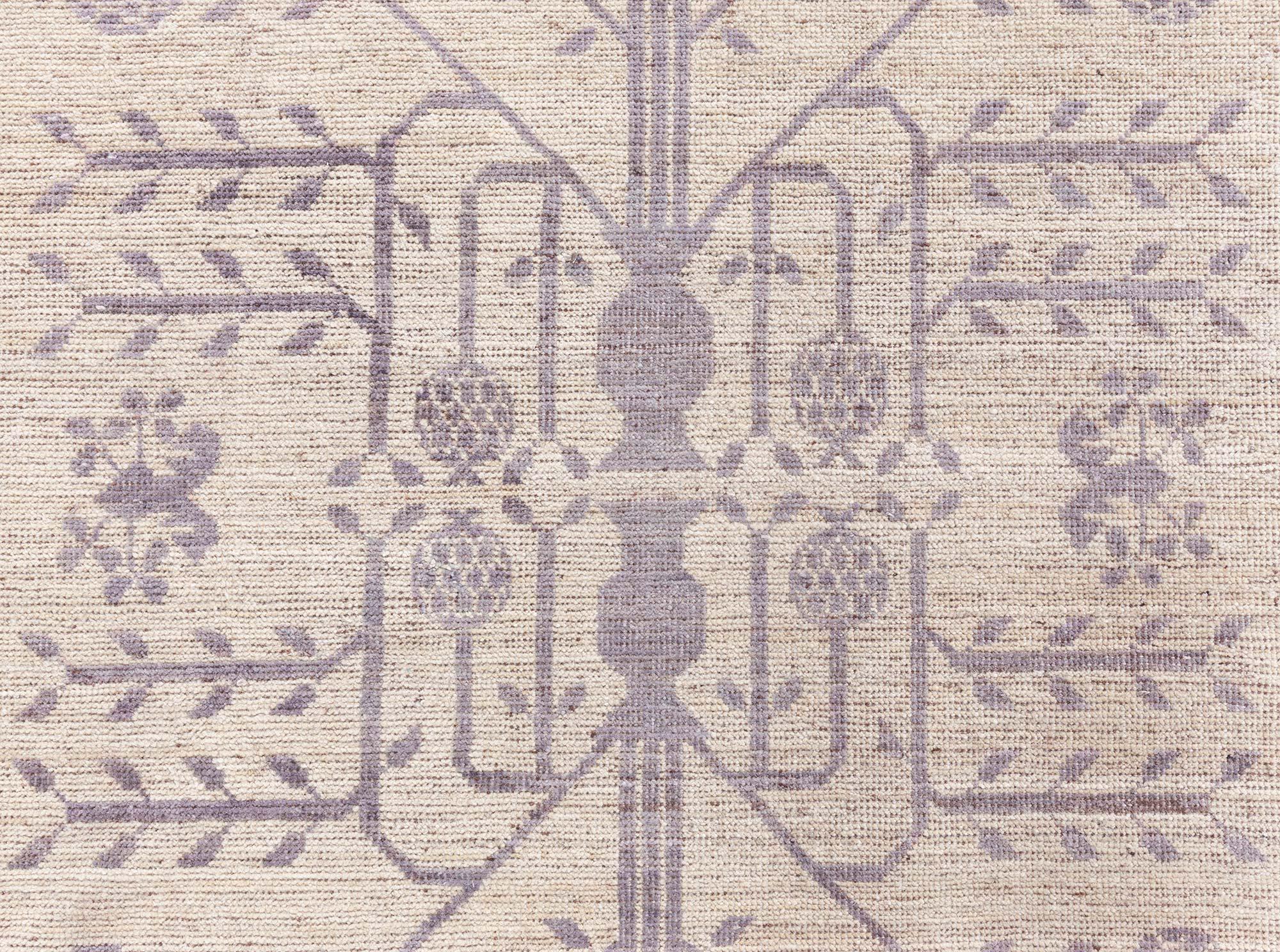 Moderner Samarkand-Teppich Doris Leslie Blau (Wolle) im Angebot