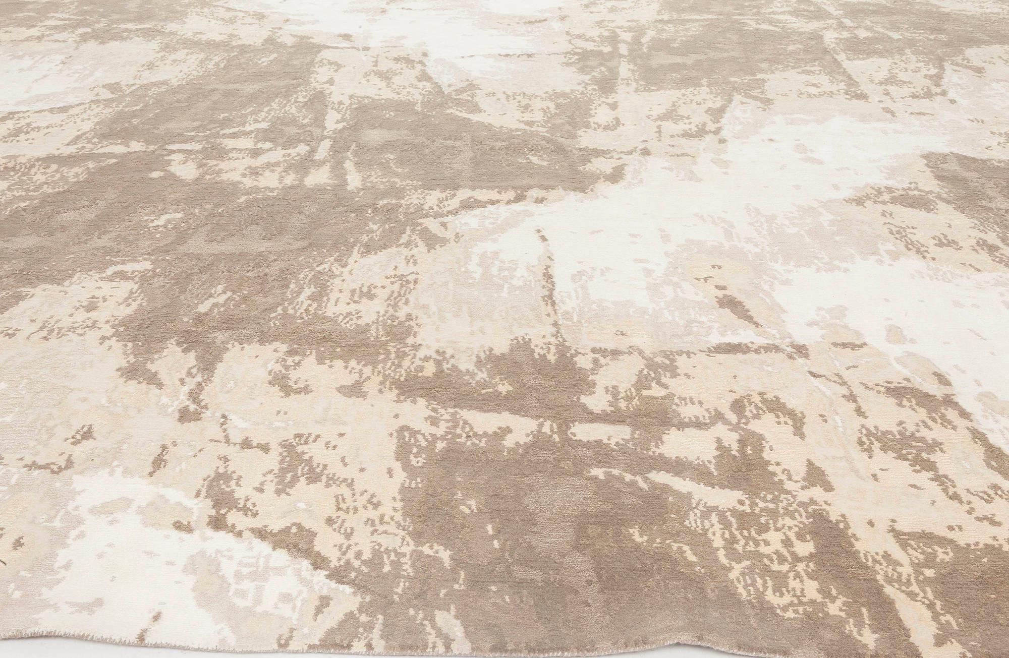 Moderner Sandstorm Teppich aus handgesponnener Wolle und Seide von Doris Leslie Blau (Indisch) im Angebot