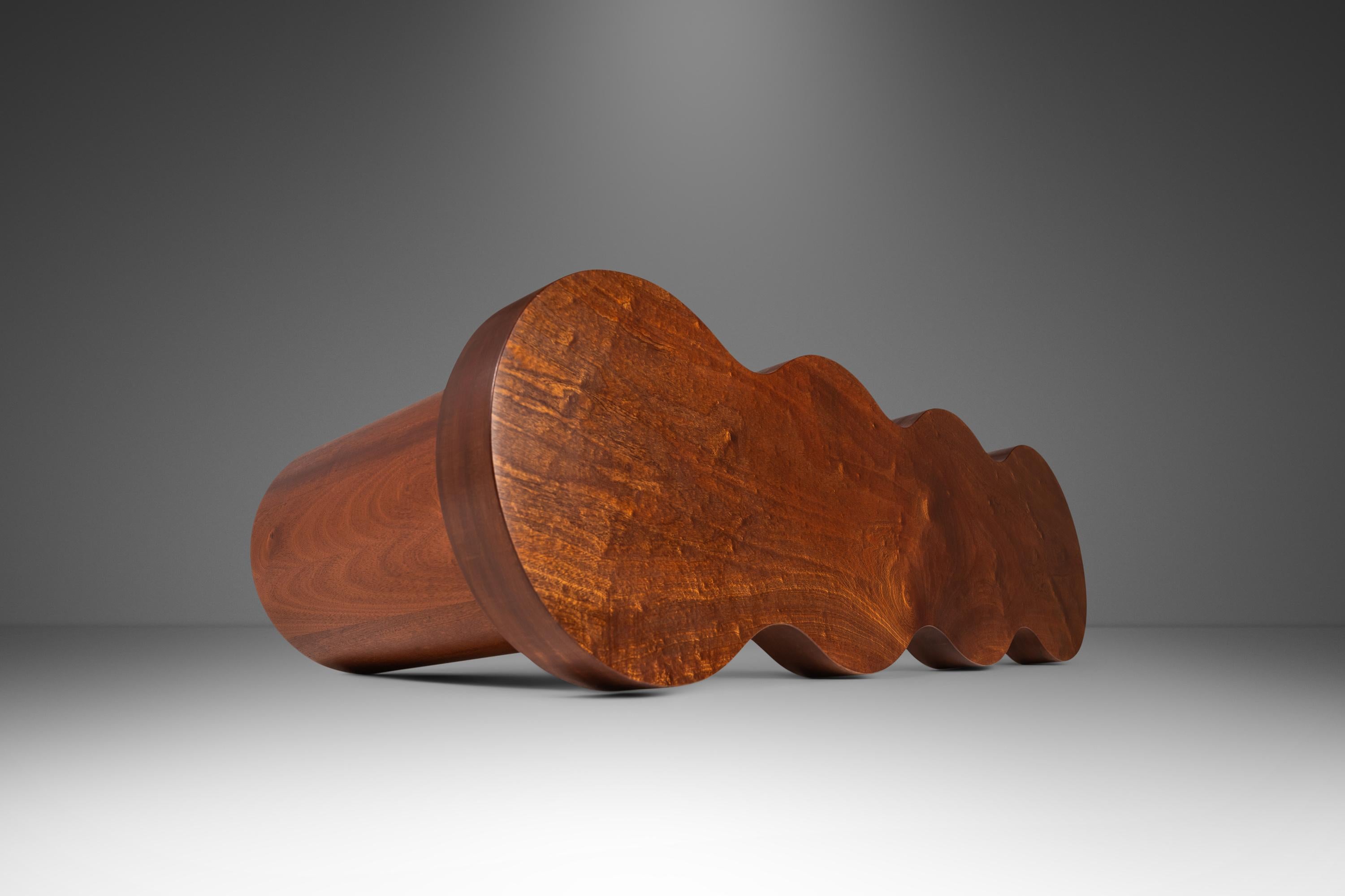 Modern Sapele Mahogany Bench by Mark Leblanc, Mark Leblanc Studios, USA, c. 2024 For Sale 5