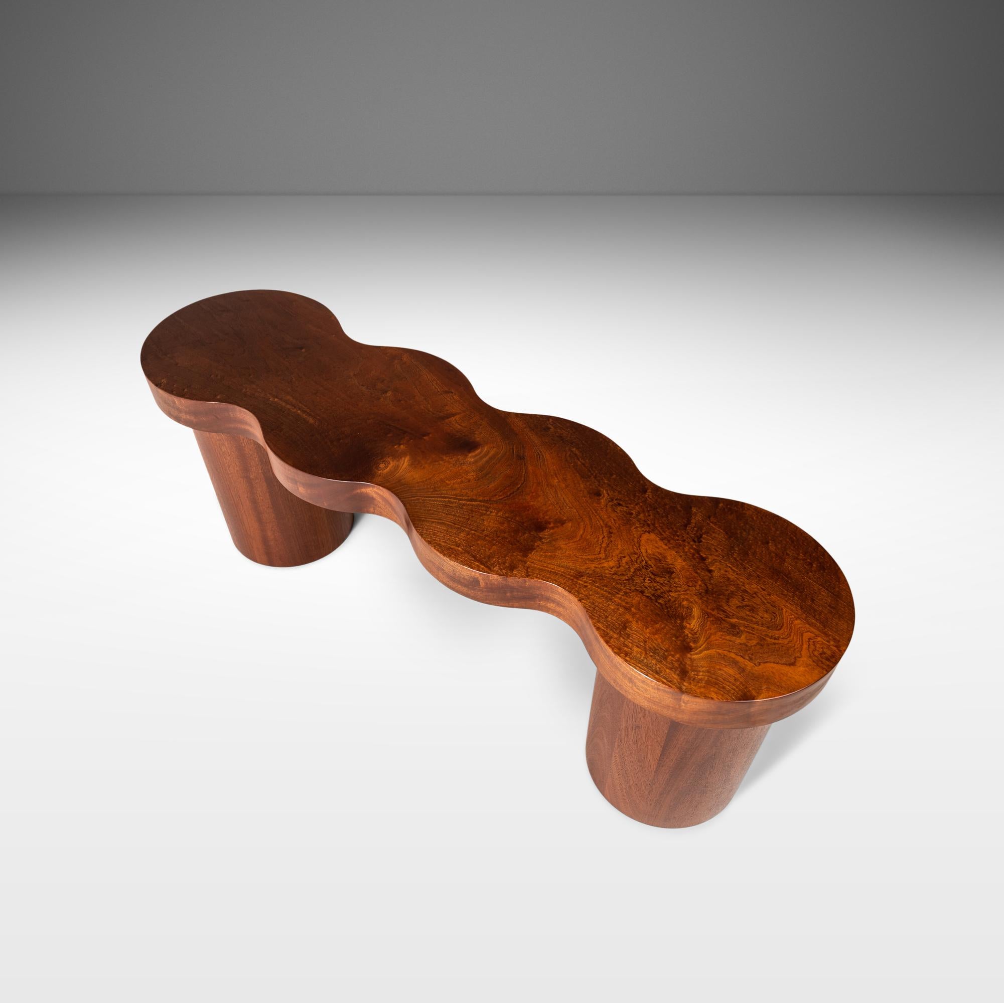 Modern Sapele Mahogany Bench by Mark Leblanc, Mark Leblanc Studios, USA, c. 2024 For Sale 7