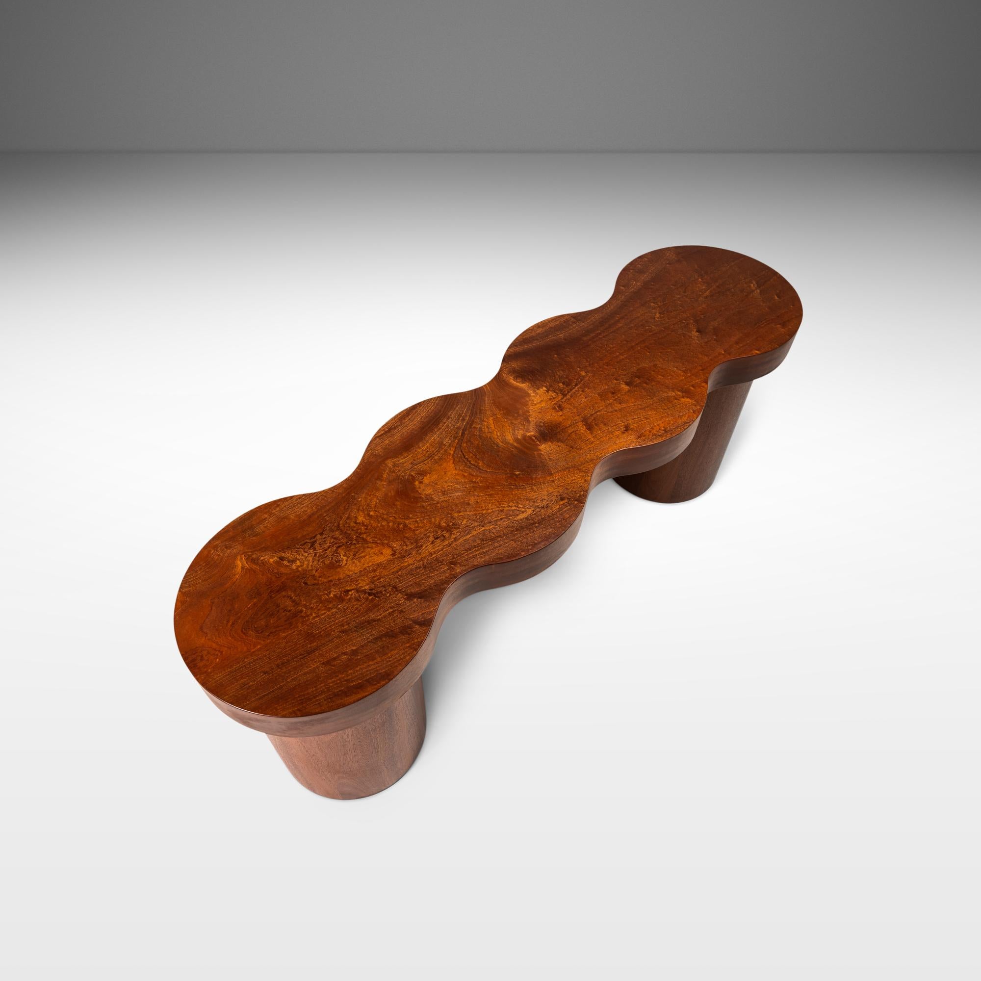 Modern Sapele Mahogany Bench by Mark Leblanc, Mark Leblanc Studios, USA, c. 2024 For Sale 8