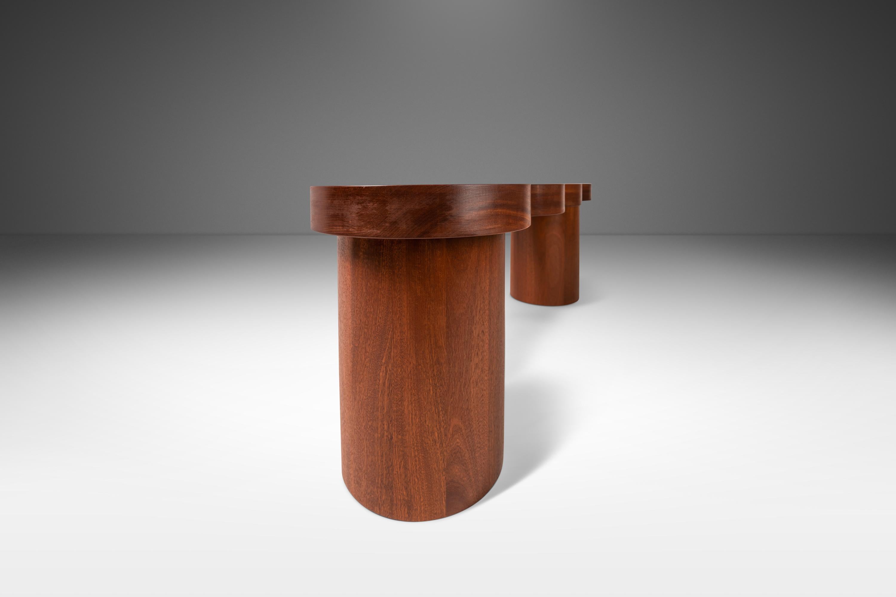 Contemporary Modern Sapele Mahogany Bench by Mark Leblanc, Mark Leblanc Studios, USA, c. 2024 For Sale