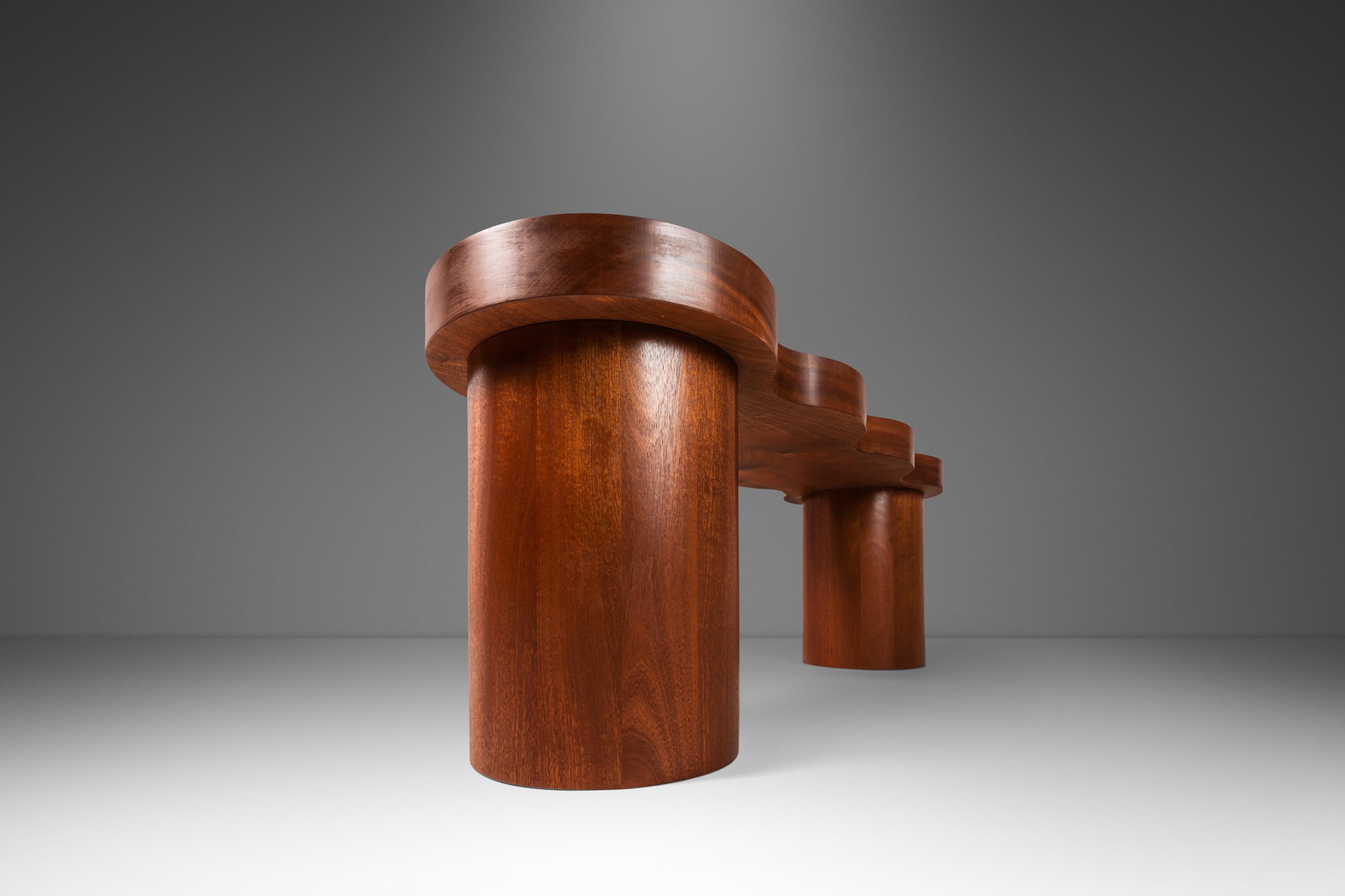 Modern Sapele Mahogany Bench by Mark Leblanc, Mark Leblanc Studios, USA, c. 2024 For Sale 2