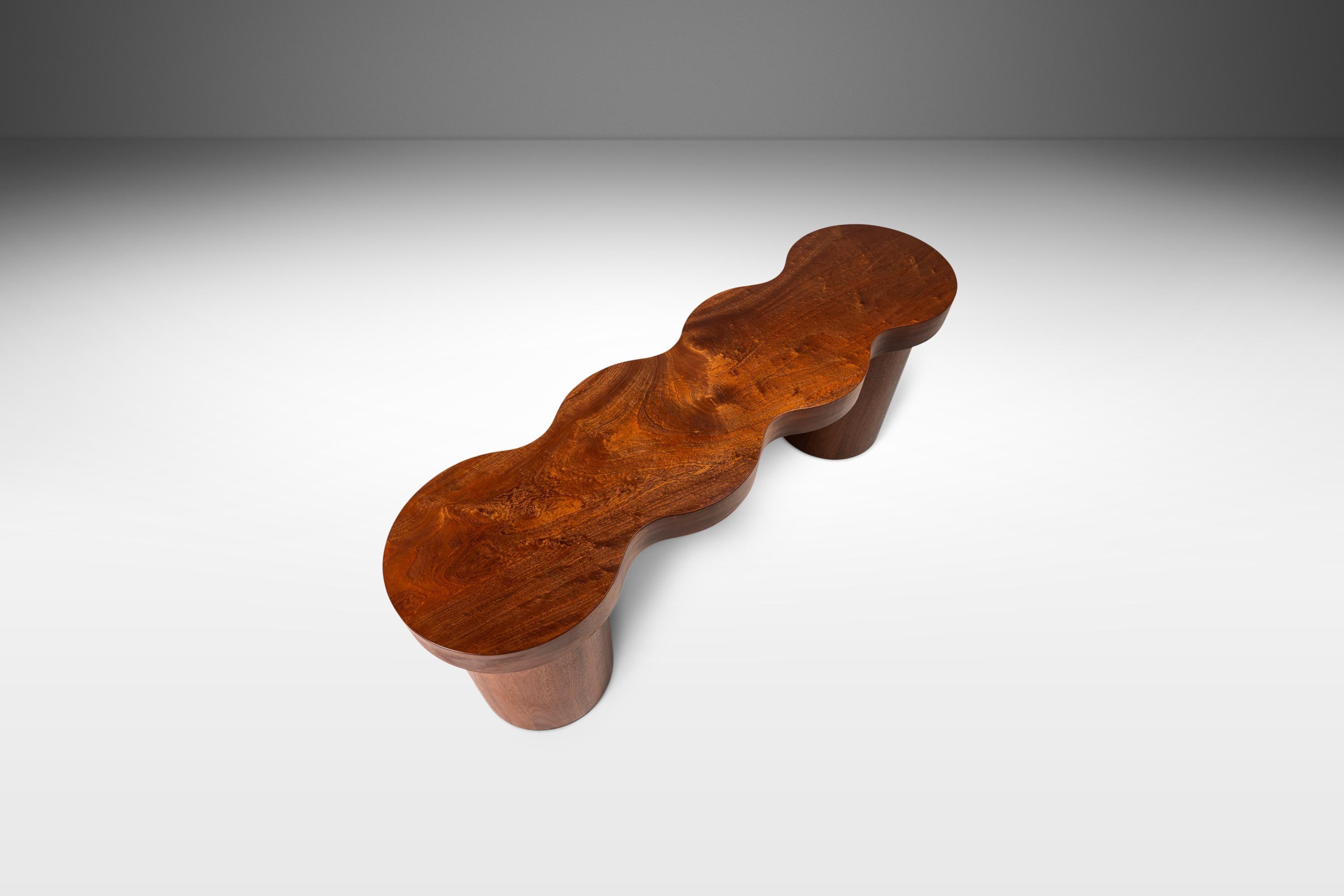 Modern Sapele Mahogany Bench by Mark Leblanc, Mark Leblanc Studios, USA, c. 2024 For Sale 3