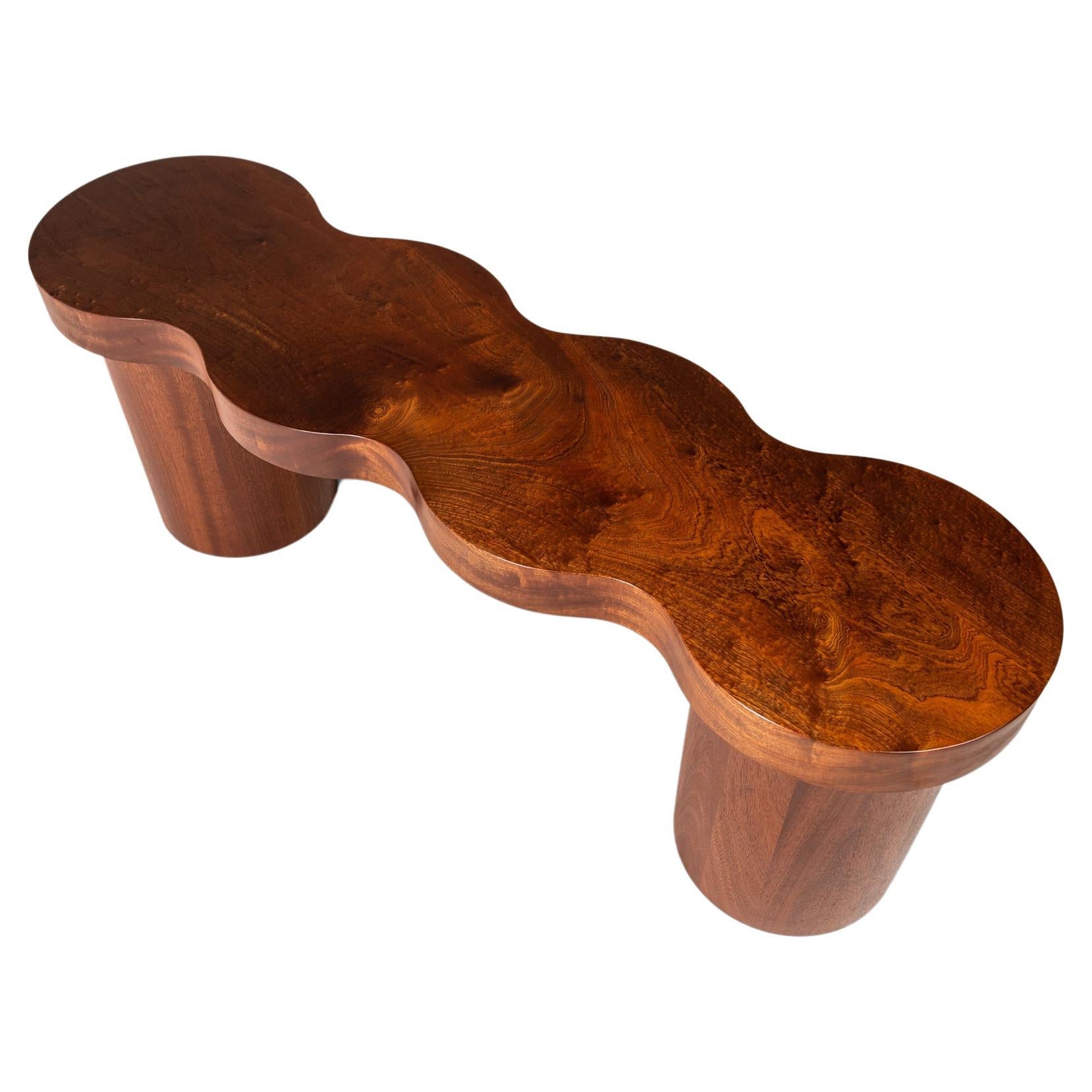 Modern Sapele Mahogany Bench by Mark Leblanc, Mark Leblanc Studios, USA, c. 2024 For Sale