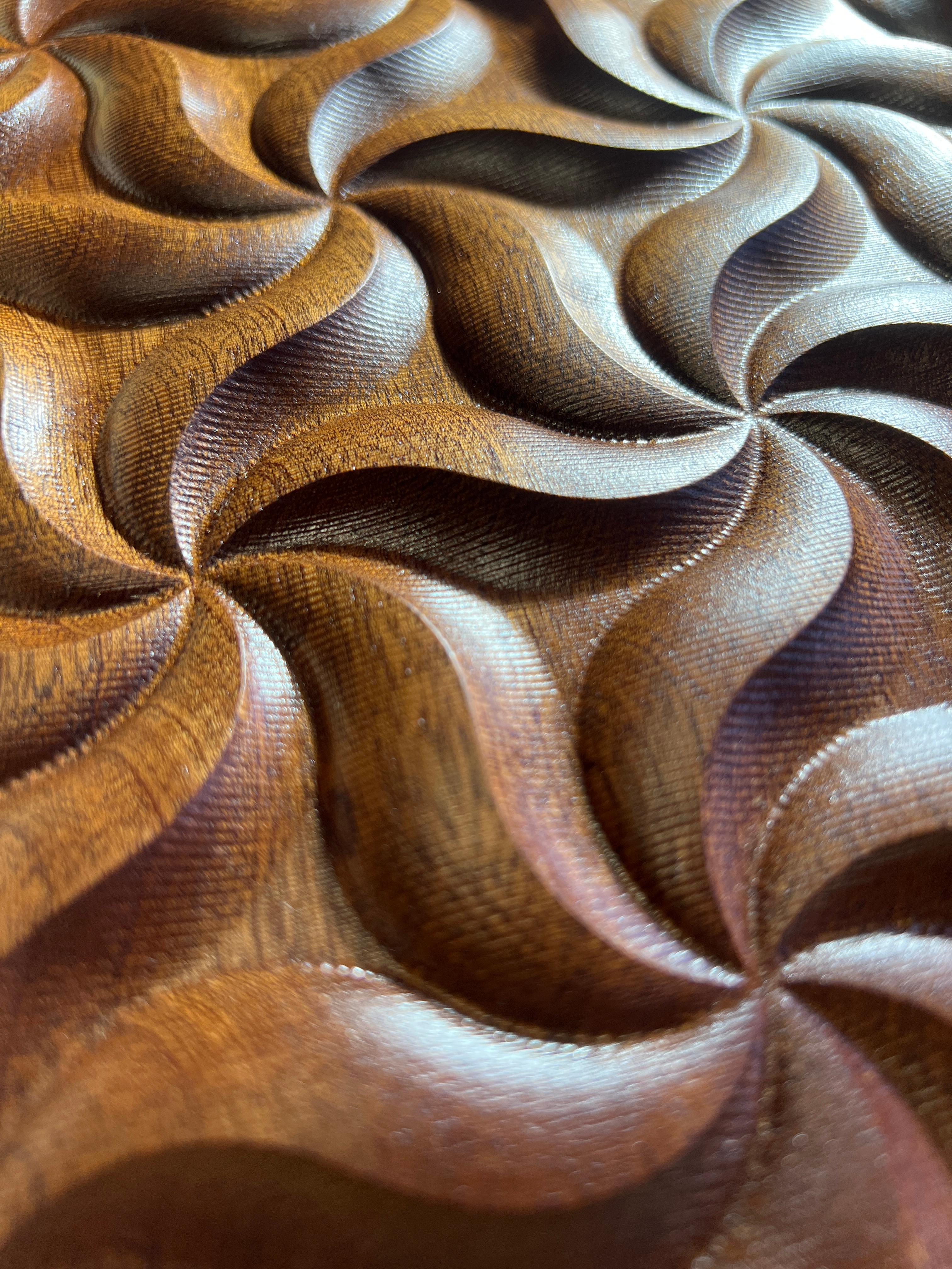 American Craftsman Vide-Poche moderne Sapele en bois massif enveloppé d'érable dur transparent, en stock en vente
