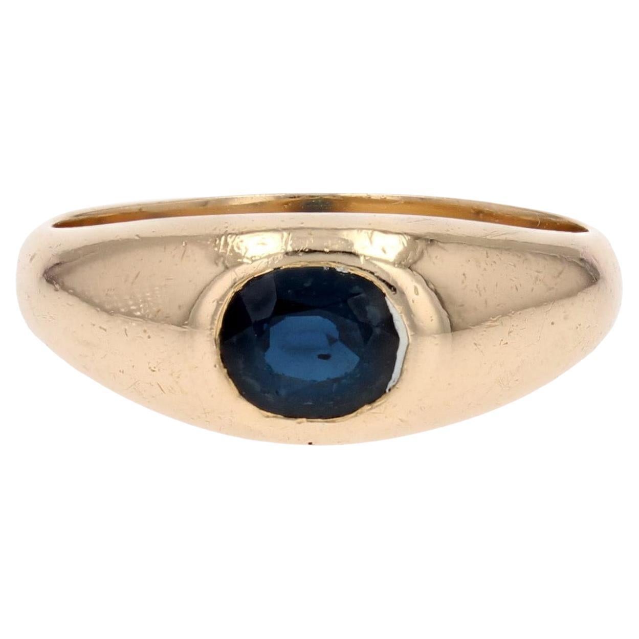 Modern Sapphire 18 Karat Yellow Gold Bangle Ring For Sale