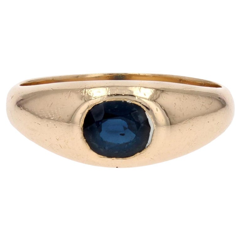 Modern Sapphire 18 Karat Yellow Gold Bangle Ring For Sale at 1stDibs