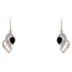 Modern Sapphire 18 Karat Yellow Gold Lever back Earrings