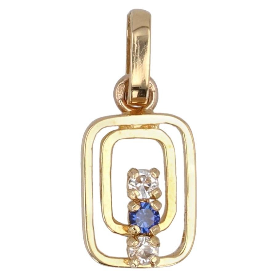 Modern Sapphire 18 Karat Yellow Gold Pendant