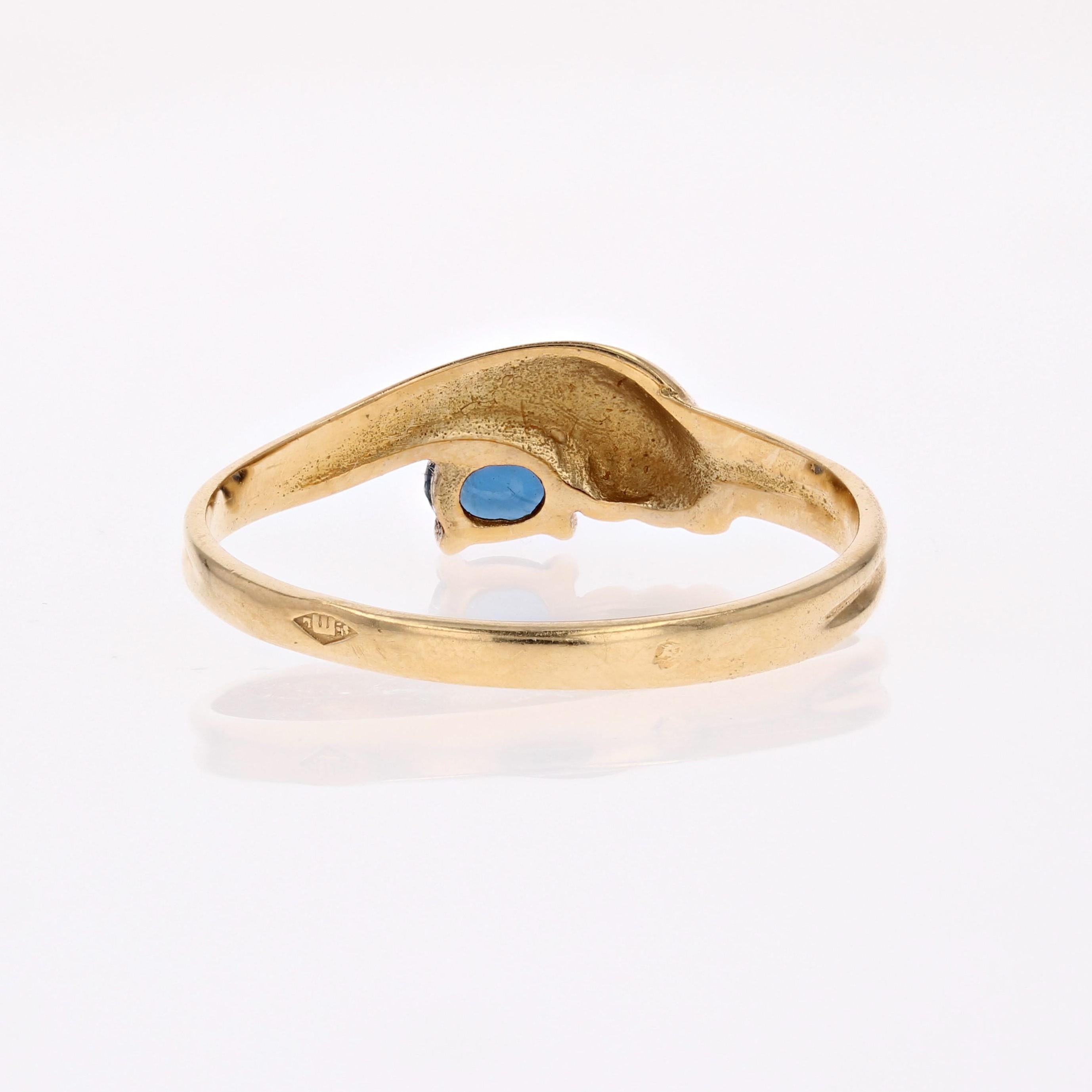 Modern Sapphire 18 Karat Yellow Gold Ring For Sale 1