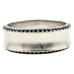Modern Sapphire Brushed Band in 14k White Gold