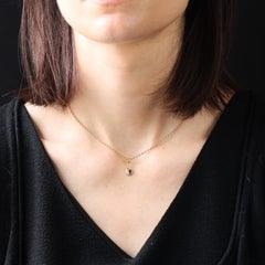 Modern Sapphire Diamond 18 Karat Yellow Gold Pendant