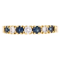 Modern Sapphire Diamonds 18 K White Gold Wedding Ring