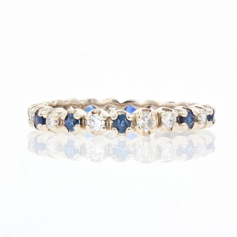 Brilliant Cut Modern Sapphire Diamonds 18 Karat White Gold Wedding Ring For Sale