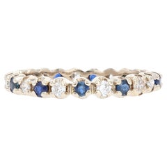 Modern Sapphire Diamonds 18 Karat White Gold Wedding Ring