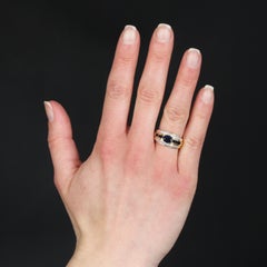 Modern Sapphire Diamonds 18 Karat Yellow Gold Bangle Ring