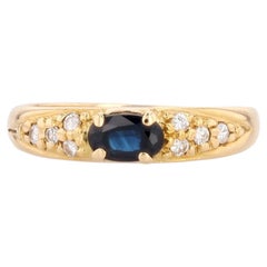 Modern Sapphire Diamonds 18 Karat Yellow Gold Bangle Ring