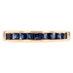 Modern Sapphire Diamonds 18 Karat Yellow Gold Bangle Ring