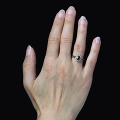 Modern Sapphire Diamonds 18 Karat Yellow Gold Daisy Ring