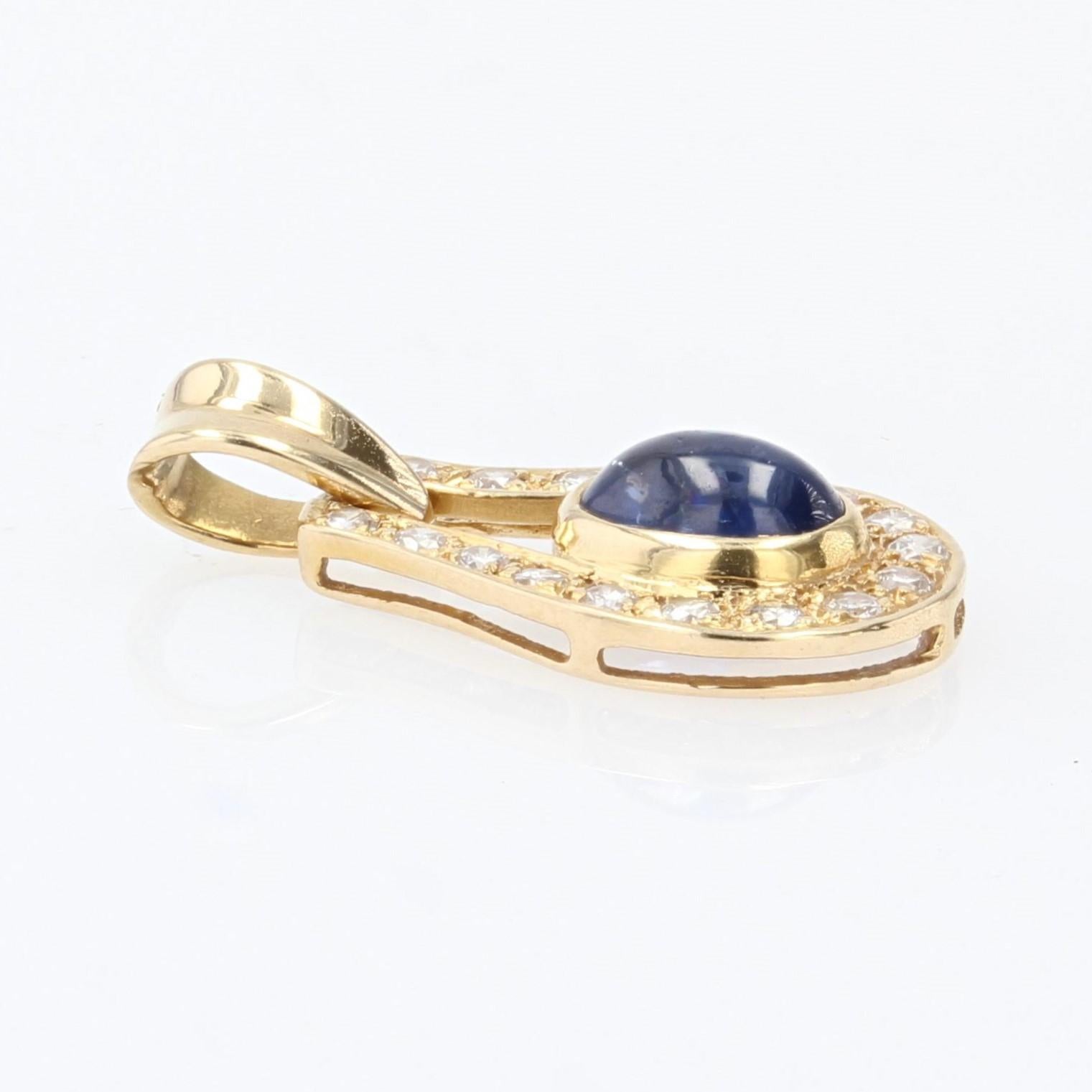 Modern Sapphire Diamonds 18 Karat Yellow Gold Necklace For Sale 7