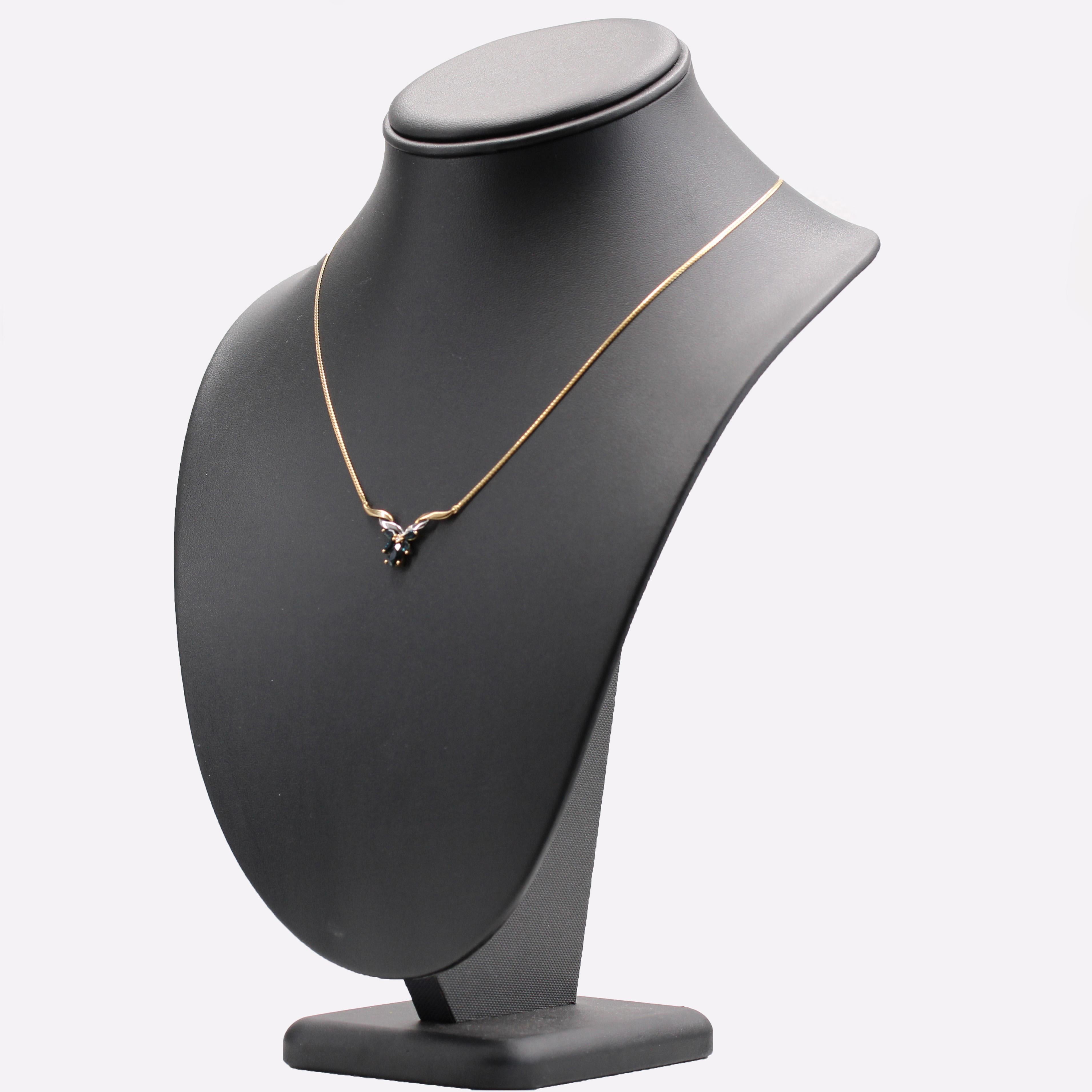 Modern Sapphires Diamond 18 Karat Gelbweißgold Halskette im Angebot 1
