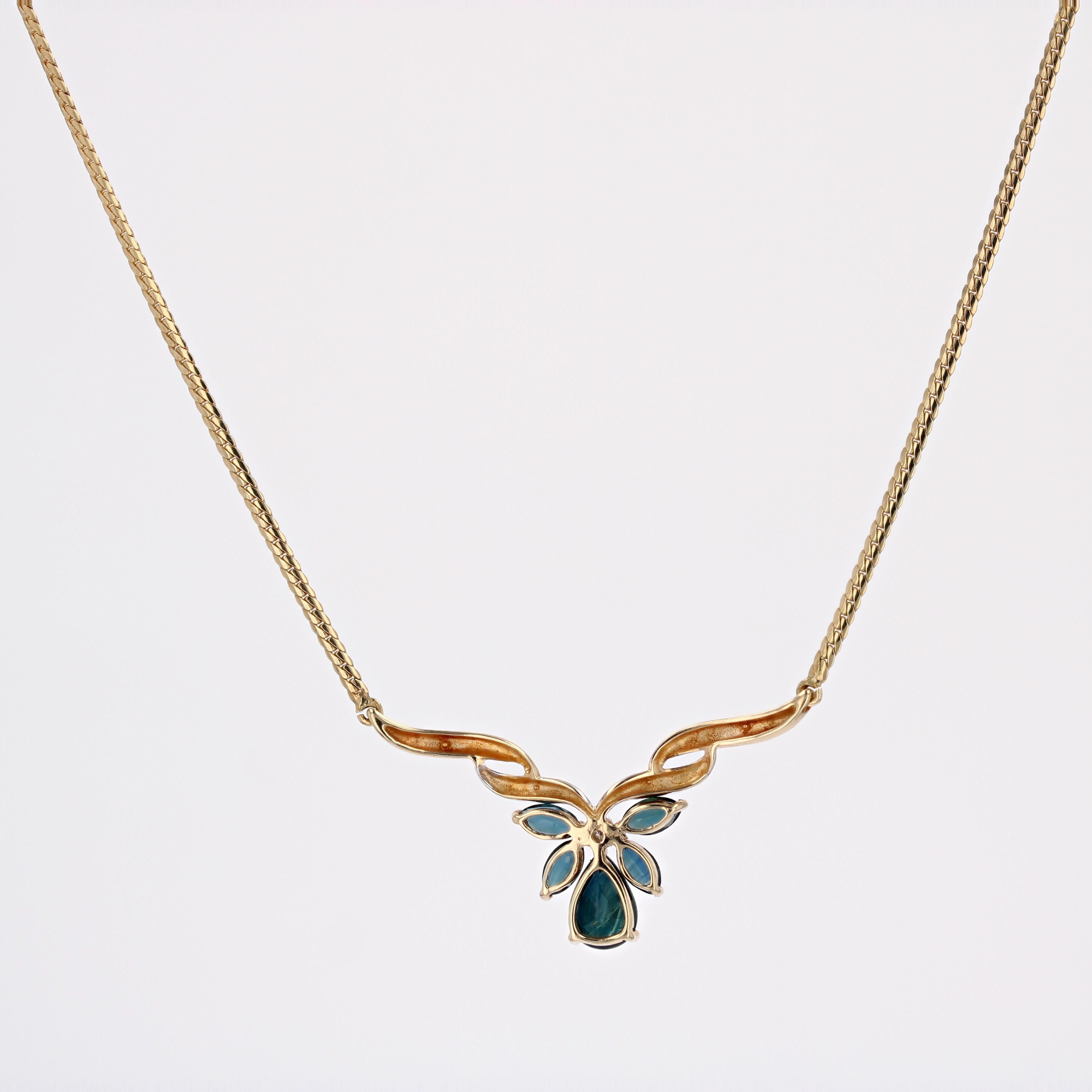 Modern Sapphires Diamond 18 Karat Gelbweißgold Halskette im Angebot 3
