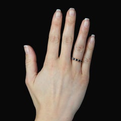 Modern Sapphires Diamonds 18 Karat Yellow Gold Garter Ring