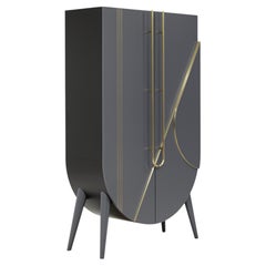 Modern Saqris Grey and Brass Cabinet, Handmade in Portugal by Greenapple