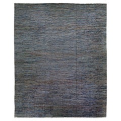 Tapis moderne en laine Savannah multicolore géométrique surdimensionné fait à la main