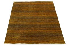 Modern Savannah Handmade Wool Rug With Geometric Pattern In Goldenrod