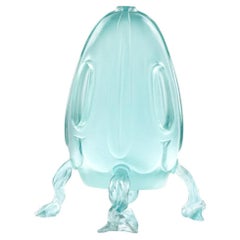 Modern Scale Model Cast Resin Aquamarine Sculpture Learning to Fly by Karen Atta