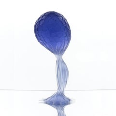 Modern Scale Model Cast Resin Blue Sculpture "Molly Bloom" by Karen Atta