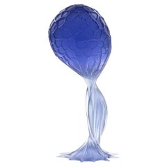 Modern Scale Model Cast Resin Blue Sculpture "Molly Bloom" by Karen Atta