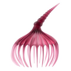 Modern Scale Model Cast Resin Sculpture in Red "Crown of Creation" by Karen Atta